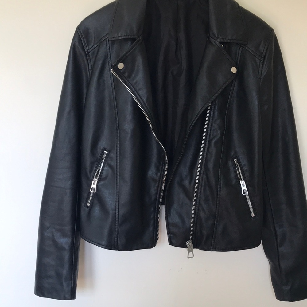 Faux Leather Moto Jacket